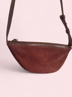 The Sak Tess Crescent Crossbody in Mahogany Suede